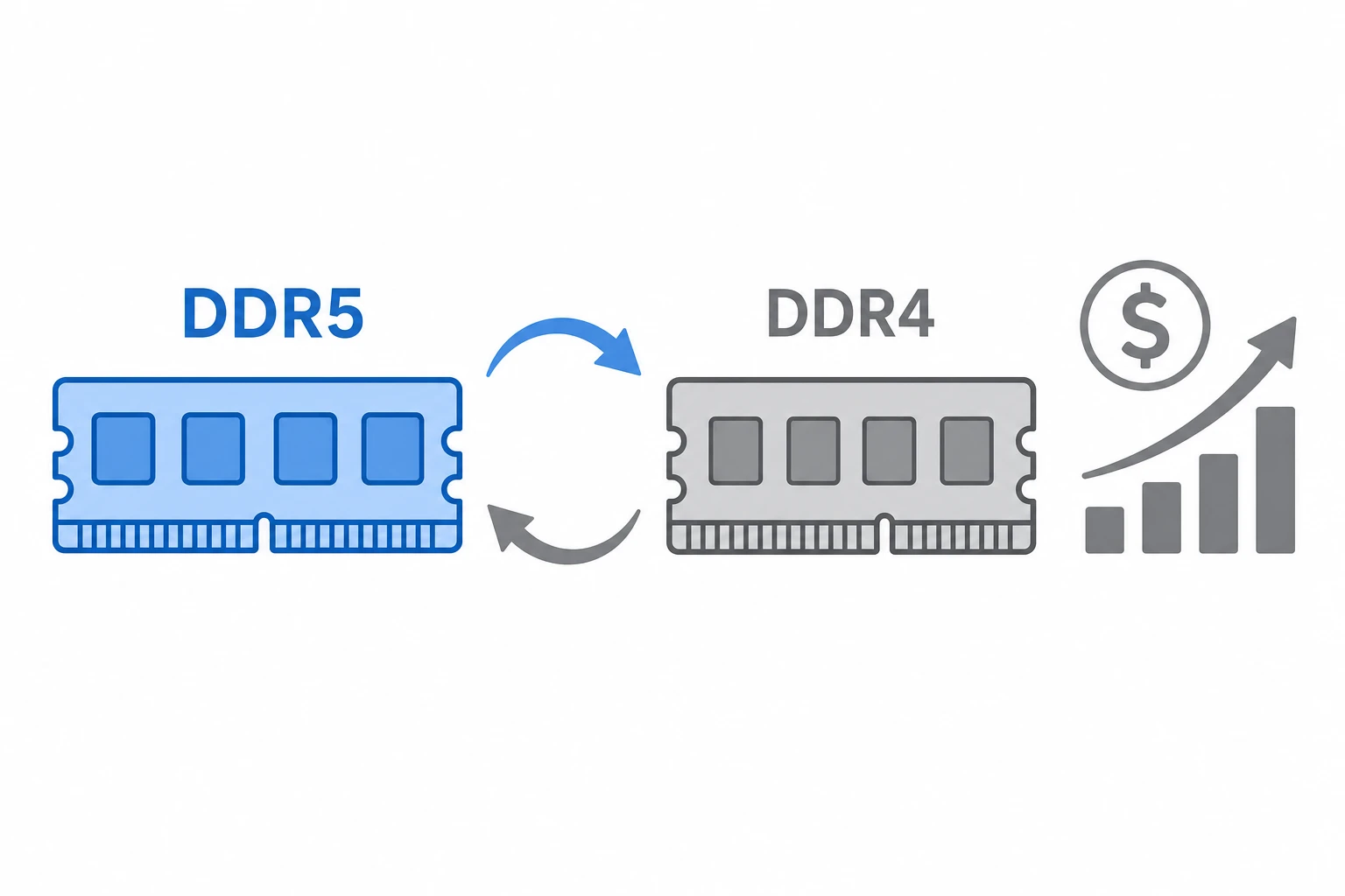 So sánh DDR5 tăng giá và người dùng lựa chọn DDR4